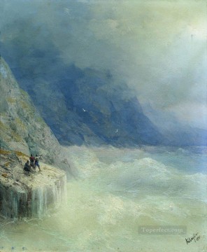 イワン・コンスタンティノヴィチ・アイヴァゾフスキー Painting - 霧の中の岩 1890 ロマンチックなイワン・アイヴァゾフスキー ロシア
